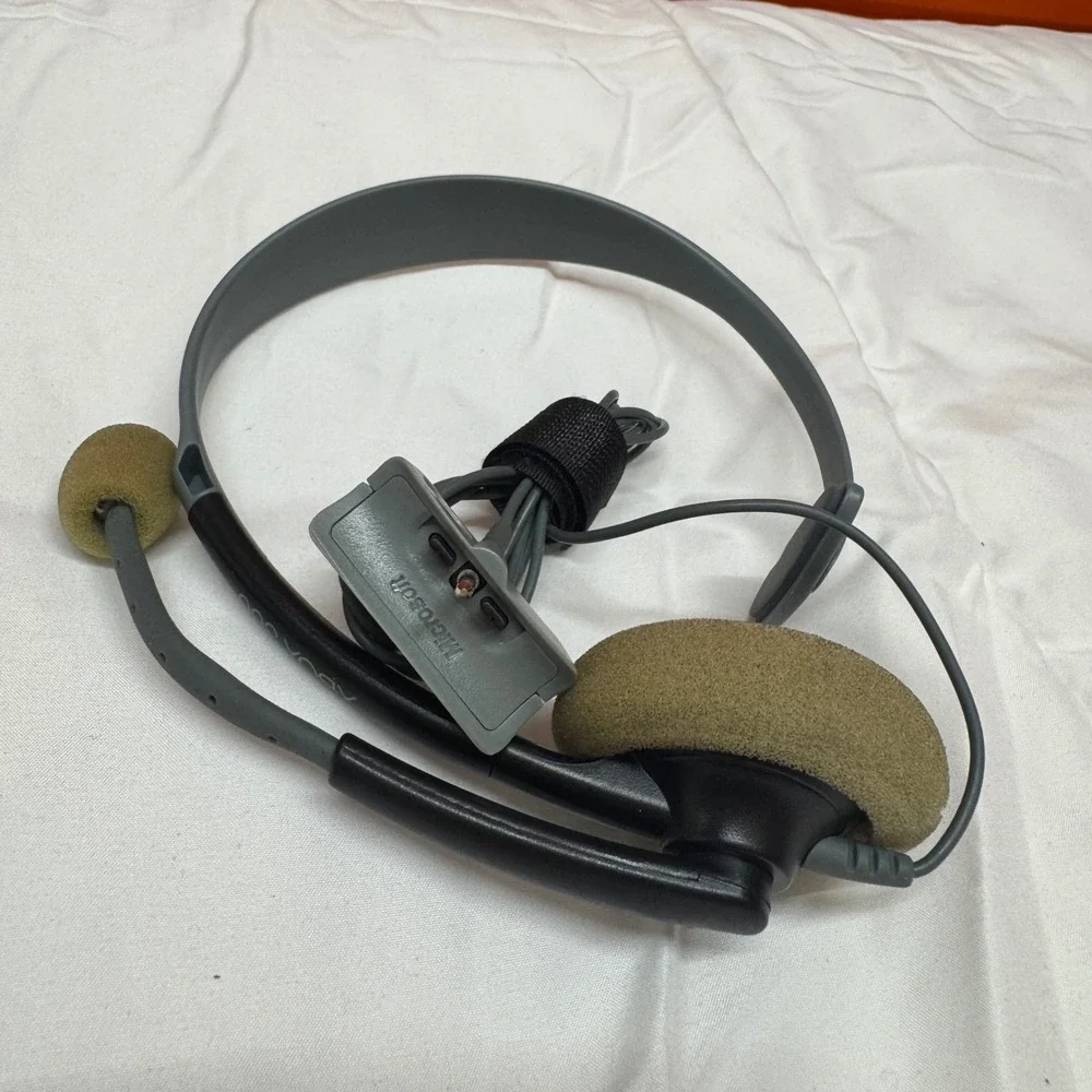 Microsoft Xbox 360 Wired Headset Black Gray OEM Gaming Chat Microphone X800686
